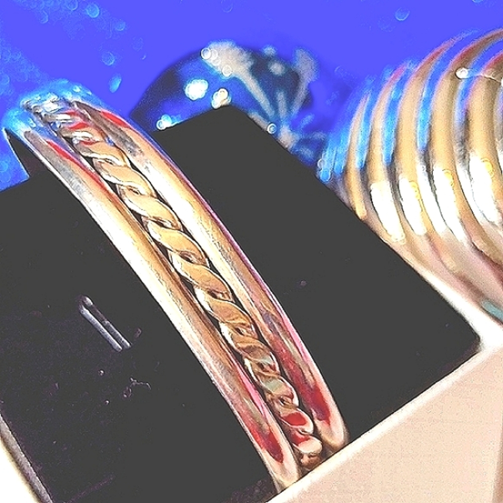 Solid Sterling Braided Bangle Bracelet - image 2